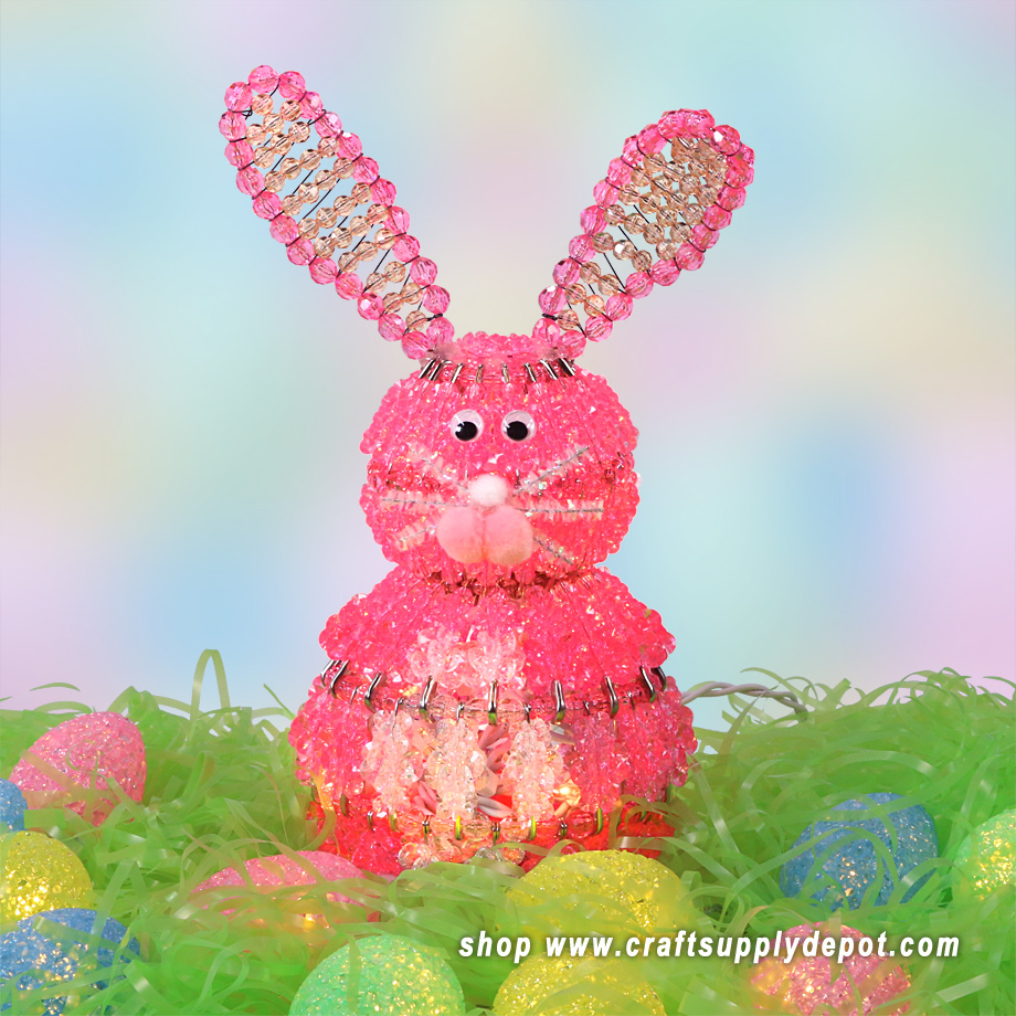 Pink Beaded Bunny