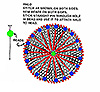 Stitching diagram for the halo on the plastic canvas angel pattern.