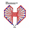 Stitching diagram for the wings for plastic canvas angel pattern.