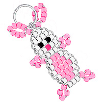 Beaded Bunny Rabbit Key Chain Pattern - Free Beaded Bunny Keyring Pattern - Fun Beaded Key Rings