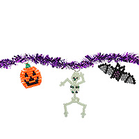 Halloween Garland with Spooky Characters Pattern - Fun Halloween Crafts