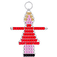 Beaded Girl Key Chain Pattern - Free Beaded Girl Keyring Pattern - Fun Beaded Key Rings