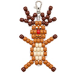 Beaded Reindeer Keychain – Free Rudolph Christmas Pony Bead Pattern