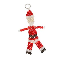 Christmas Pony Bead Santa Ornament and Keychain Pattern and Instructions