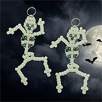 Beaded Skeleton KeyChain Pattern - Fun Beaded Halloween Key Rings