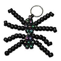 Beaded Spider Key Chain Pattern - Free Beaded Spider Keyring Pattern - Fun Beaded Key Ring Instructions